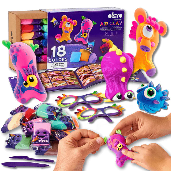 OKTO 18 Colour Air Dry Clay Modelling Set