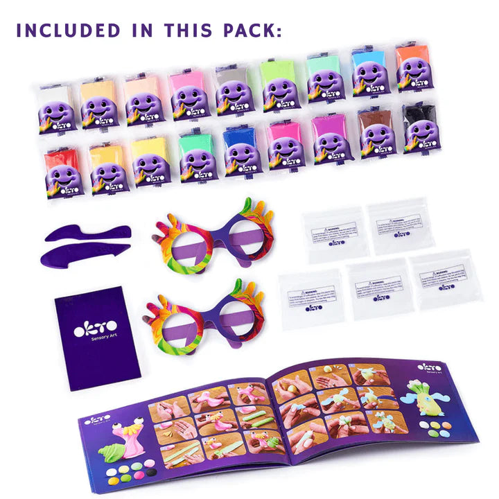 OKTO 18 Colour Air Dry Clay Modelling Set