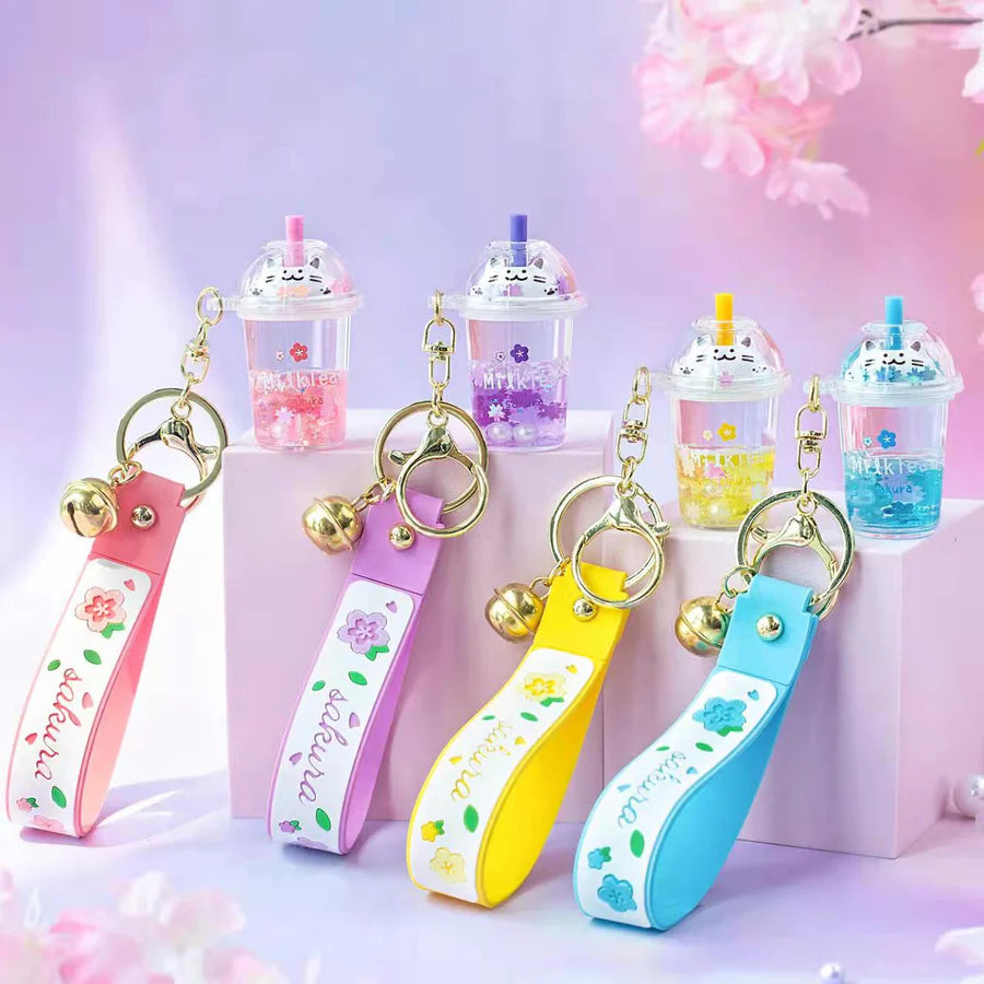 Mima Cat Boba Tea Keyring - Random Design