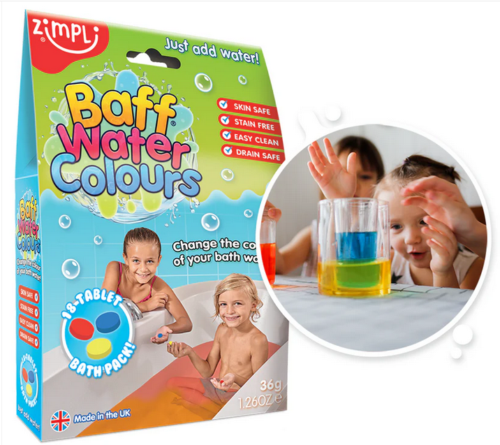 BAFF WATER COLOURS - 36G – 6 x 3 PACK - MIXED COLOURS