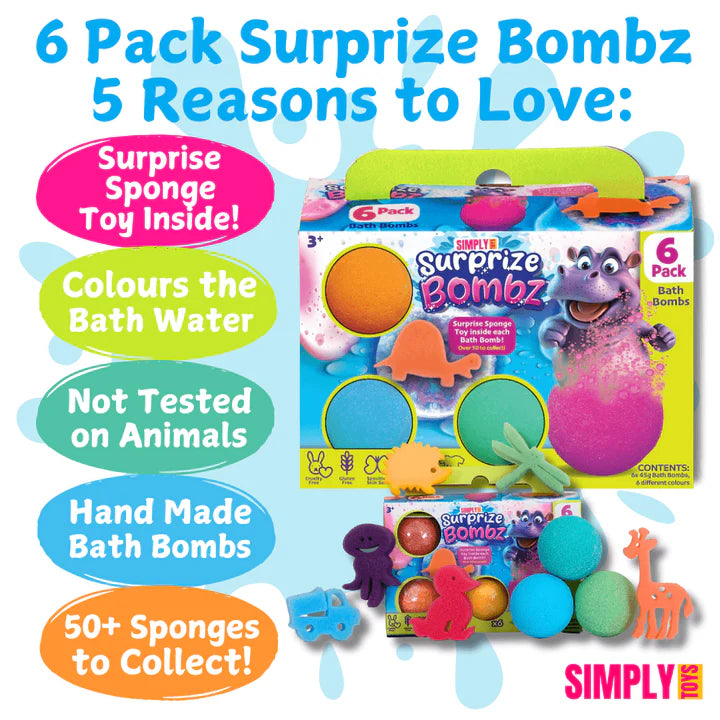 Simply Toys Surprize Bombz - 6 Pack Bath Bombs (45g) RH