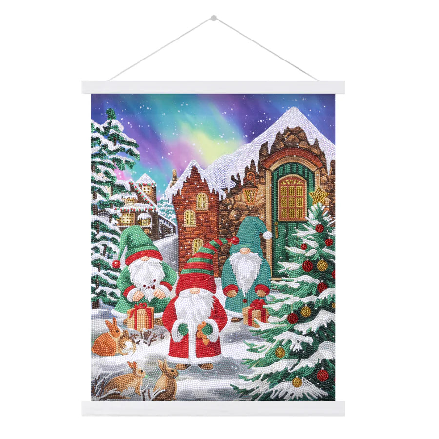 ‘Three Merry Gnomes’ Crystal Art Scroll Kit 40x50cm