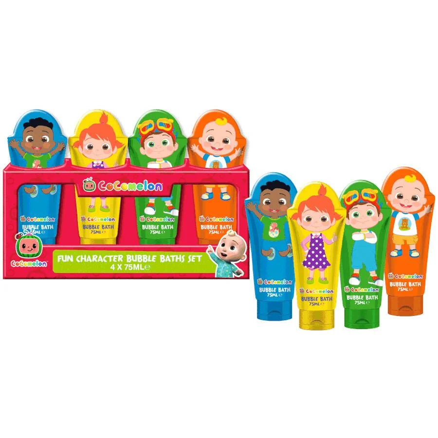 Cocomelon Fun Character Bubble Bath Set - 4x 75ml
